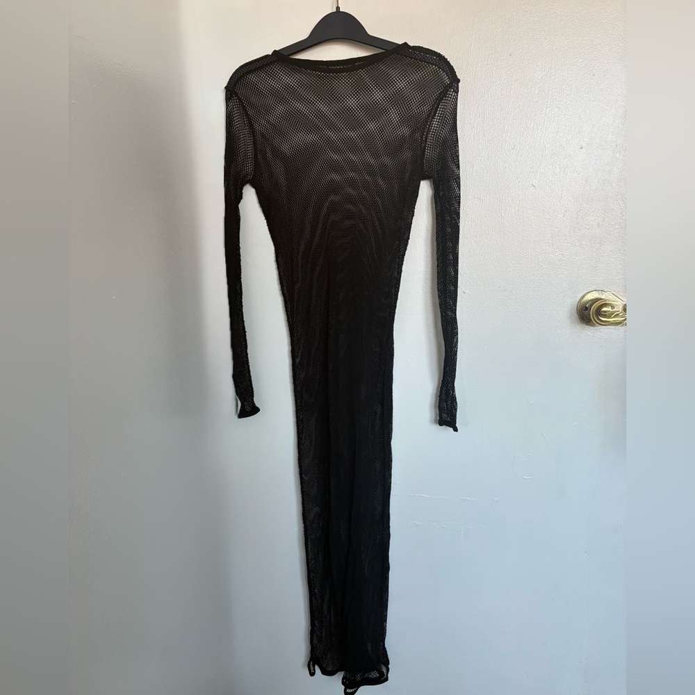 Zara Black Long Sleeve Mesh Dress